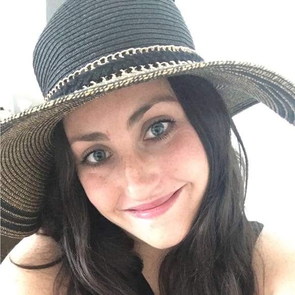 💕HP💕Black and brown chain trim sun hat - Picture 8 of 9